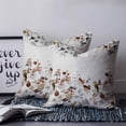 thumbnail image 2 of 14x14 Pillow Covers Set of 2, Brown Grey Leaves Throw Pillow Covers Decorative Couch Cushion Case, Summer Botanical Pastoral Birds Rustic Microfiber Square Pillowcases for Bedroom Car Living Room, 2 of 7