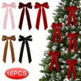 thumbnail image 7 of SLYNSHome 16Pcs Velvet Ribbon Bows for Christmas Tree Decorations,Vintage Rustic Small Craft Bows Ornaments for Holiday Wedding Decor - Purple, 7 of 7