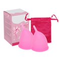 thumbnail image 2 of Reusable Leakproof Menstrual Cup Silicone Period Cup Tampon Pad Alternative Feminine Menstrual Tool Pink2pcs L, 2 of 5