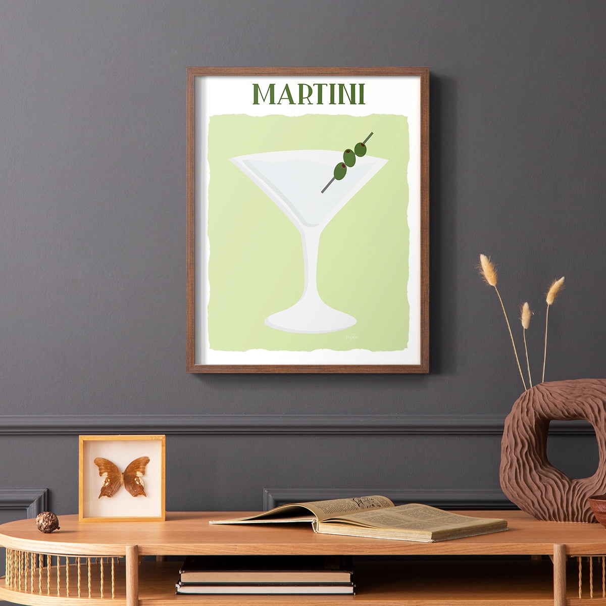 Martini in Brown Solid Wood 11 x 14 Framed Print