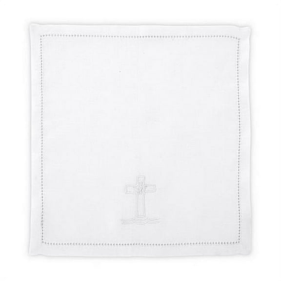 Cambridge 149393 Embroidered Cross & Dove Baptismal Napkin - Pack of 4