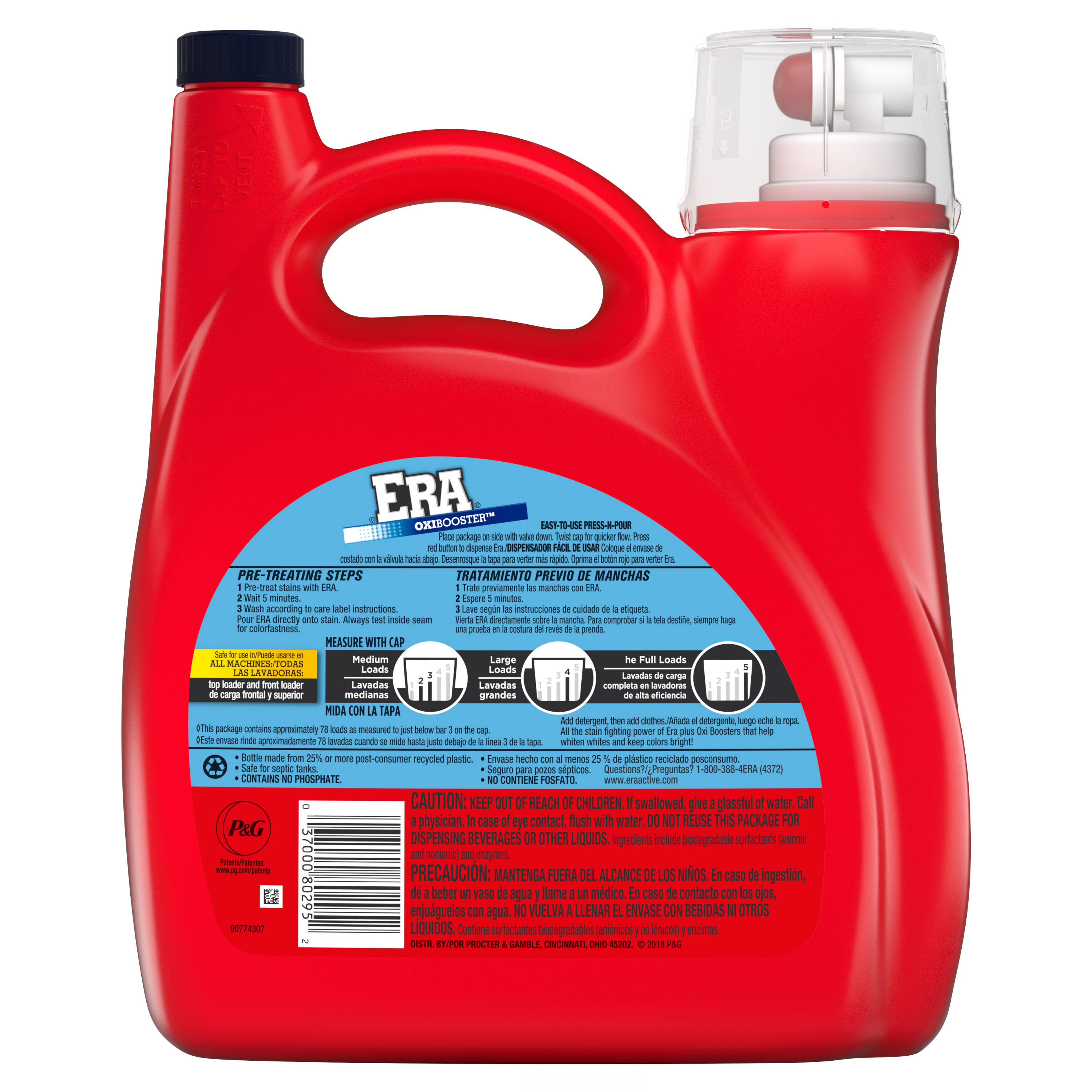 Era Oxibooster 78 Loads, Liquid Laundry Detergent, 150 fl oz - image 3 of 6