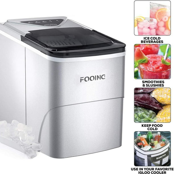 Home Portable Countertop Ice Maker Machine for Crystal Ice Cubes in 24