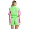 thumbnail image 7 of Haitryli Women's 80s Tracksuit Retro Outfits 2 Piece Zipper Front Jacket with Loose Shorts Fluorescent Green L, 7 of 7