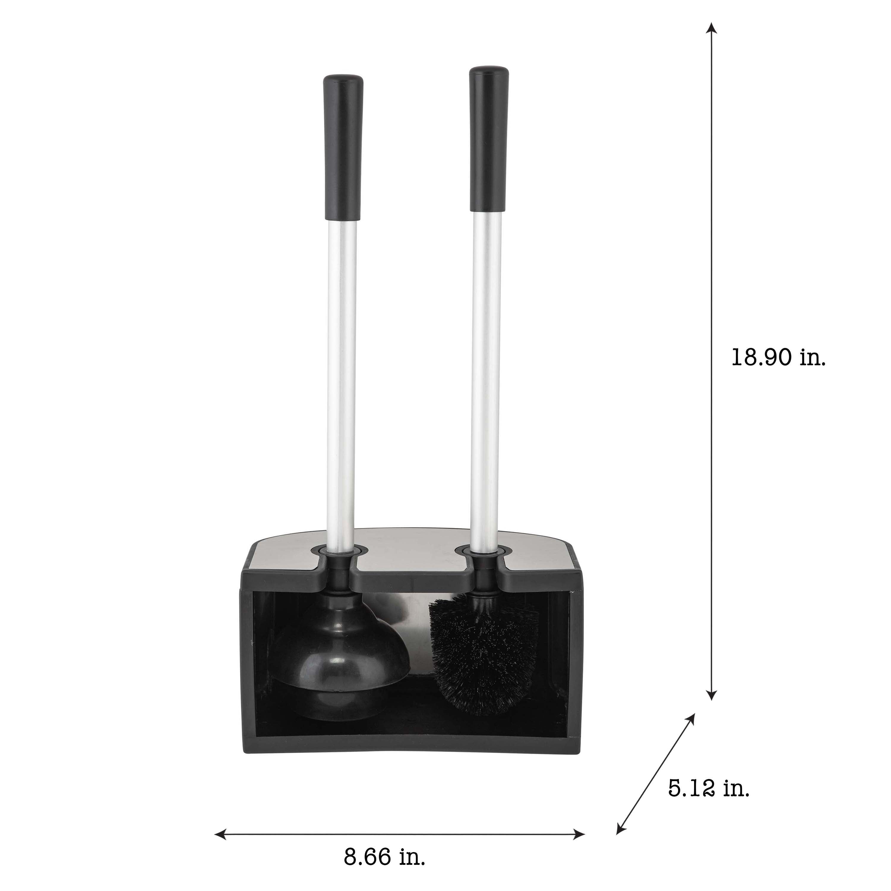 Bath Bliss 2-in-1 Toilet Brush and Plunger Set in Stainless Steel