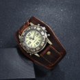thumbnail image 4 of Cheap Watches for Men,Watches for Men Under 100,Men Punk Fashion Pin Buckle Strap Leather Watch,Punk Retro Watch for Men,Men's Quartz Watch,Pin Buckle Strap Leather Watch(Brown 1.8in), 4 of 4