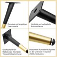 thumbnail image 3 of Paquete de 4 patas de metal para muebles de color negro y dorado, patas de repuesto de 20 cm para soporte de TV, armario de base y armario, 3 of 5