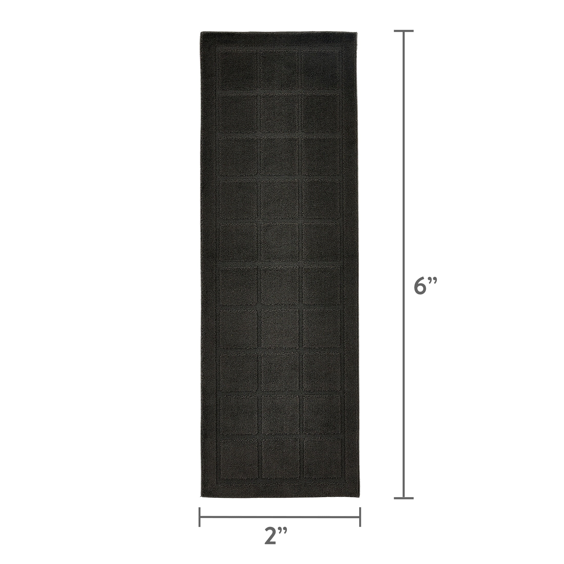 Mainstays Solid High Low Tufted Grid Dark Gray Indoor Runner Rug, 2 ft x 6 ft