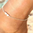 thumbnail image 4 of 1 pieza (plata) de una sola capa, una cuerda, cadena de amor doble, tobillera estilo bohemio, tobilleras de plata, cadena de pie con corazón para mujeres y niñas ER, 4 of 5