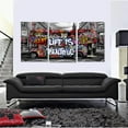 thumbnail image 2 of Hieng Large 3 Panels Abstract Wall Art Graffiti Love Grey Background Canvas Painting Poster for Street Living Room Wall Decor Unframed, 2 of 6