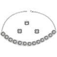 thumbnail image 5 of Vintage Ethnic Indian Jewellery Set for Women Traditional Bollywood Oxidized Choker Necklace Crystal Stud Earring Open Ring Cubic Zirconia Bohemian Daily Wear Parties Wedding Jewelry Xmas, 5 of 8