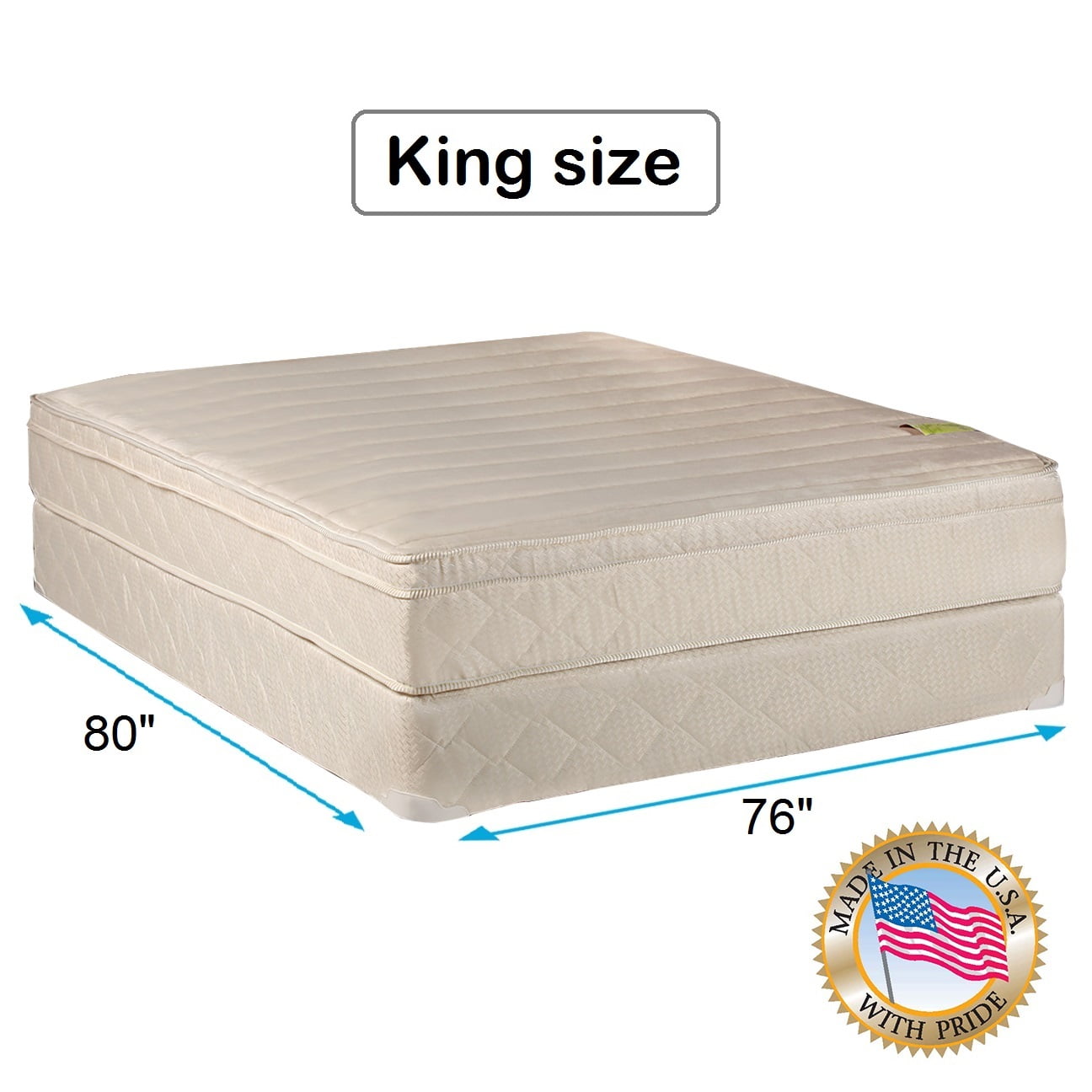 Dream Sleep Comfort Pedic Eurotop Firm Mattress Set with Bed Frame ...