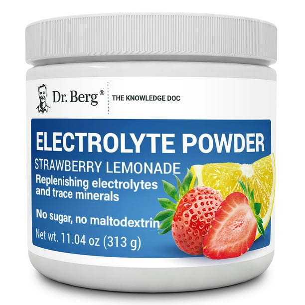 Dr. Berg Electrolyte Powder Strawberry Lemonade Hydration Powder, 50 Servings