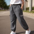 thumbnail image 2 of Gibobby Boys Pants Boys Athletic Pants Sweatpants Soft Jogger 3T 4T 5T 6T 7T Pants With Pockets Elastic Waist Drawstring For Kids School Sports Little Boys Winter Pants(4-5 Years,Grey), 2 of 5