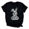 thumbnail image 3 of Alun Happy Easter Graphic T Shirts for Holiday Festival Celebration Cute Bunny Rabbit Design Casual Comfortable Soft Tee 2026 Summer Casual Breathable Daily Wear Tops 1-Black M, 3 of 3