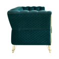 thumbnail image 6 of 87.4 Inch Velvet 3 Seater Sofa Couch, Modern Luxury Couch with Thick Cushion and Golden Legs, Large Comfy Sofa with Tufted Button Decor for Living Room, Green, 6 of 9