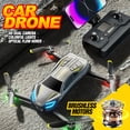 thumbnail image 3 of RC Car Drone with Camera for Kids & Adults, 2 Batteries, 1080P Dual Camera Foldable Drone, Brushless Motor, Optical Flow Hover, One Key Takeoff, Gesture Control, LED Lights Quadcopter Toy, 3 of 18
