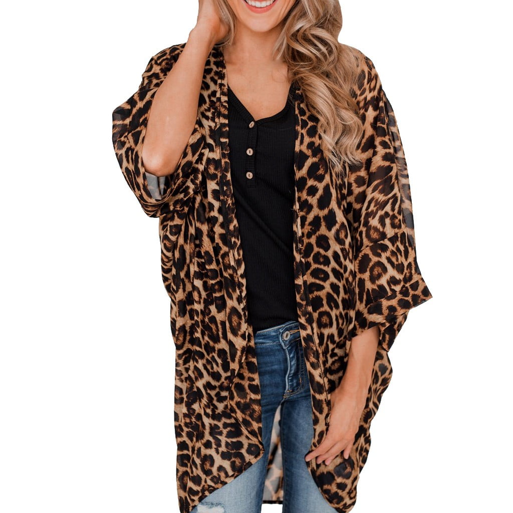 short leopard cardigan