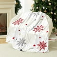 thumbnail image 4 of kladzum Snowflake Christmas Blanket 51.1"x39.3" Flannel Print Throw Blanket Soft Warm Nap Blanket Christmas Decorations Throw Blankets Holiday Gifts, Sofa, Bed, Travel Blanket, 4 of 6