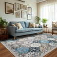 thumbnail image 4 of Toyoso 6x9 Area Rug Living Room Rugs - Washable Vintage Floral Soft Thin Large Rug Indoor Floor No Slip Rug Carpet for Bedroom Under Dining Table Home Office Decor - Multi Blue, 4 of 9