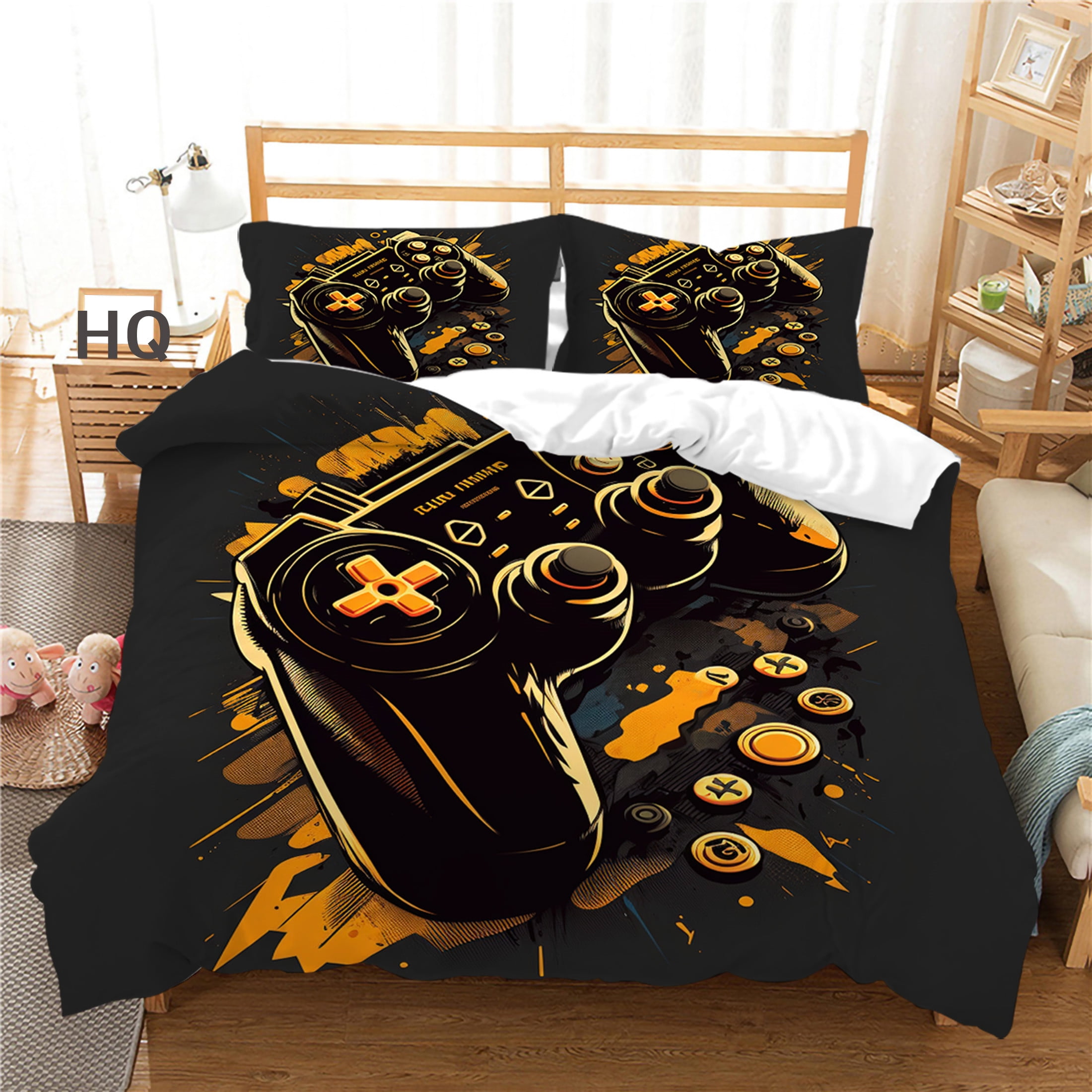 Black and Yellow Home Bedspreads High Quality Bedding Cover Set