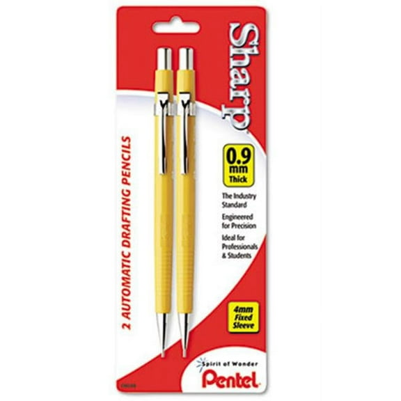 Pentel  Sharp Automatic Pencil  0.9 mm  Yellow Barrel  2-Pack