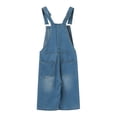 thumbnail image 3 of QHFBli Mens Relaxed Fit Cargo Jeans for Work & Outdoor Mens Style Distressed Denim Overalls with Adjustable Suspenders and Ripped Detailing for a Light Blue S, 3 of 8