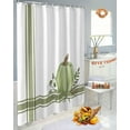 thumbnail image 3 of Fall Thanksgiving Shower Curtain Autumn Pumpkin Shower Curtains for Bathroom Decor Green Pumpkin Bath Curtains Sets with Hooks for Autumn Thanksgiving Decor Fabric Waterproof Extra Long 84" X 72", 3 of 6