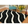 thumbnail image 2 of United Weavers Finesse Area Rug 2100-20470 Showers Black Waves Stripes 1' 10" x 3' Rectangle, 2 of 5
