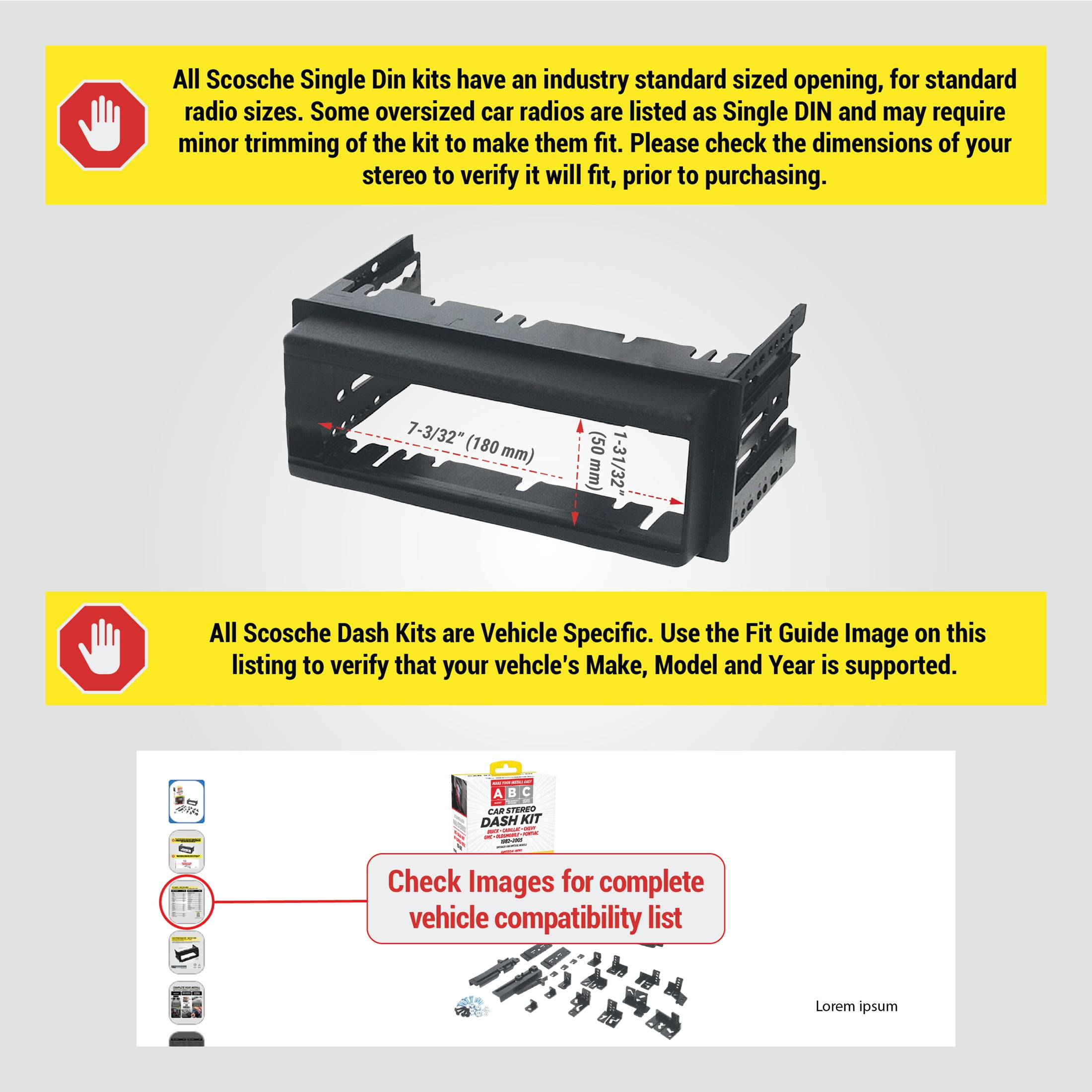 Scosche Single DIN Dash Kit Compatible with Select 1982-2005 General Motors Vehicles GM1504-WM1