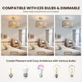 thumbnail image 7 of HOOMEDELIER Wood Beaded Ceiling Light, Boho Farmhouse Chandelier Lighting Fixture, 2-Light Semi Flush Mount Ceiling Lamp for Bedroom, 7 of 7