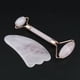 thumbnail image 2 of 2x Rodillo facial Gua Sha de cristal para todo el cuerpo, tablas de masaje raspadoras Gua Sha, color rosa Oro rosa, 2 of 7
