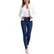 thumbnail image 2 of Chaquetas de mezclilla para mujer INSPIRE CHIC con cuello alzado, mangas largas, chaquetas de jean cortas, blancas, talla XL, 2 of 6