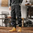 thumbnail image 5 of Pantalones negros de otoño para hombre, pantalones cargo para hombre, multibolsillos, ropa de trabajo de color caqui, multibolsillos, ropa holgada barata más barata Y2k, 5 of 5