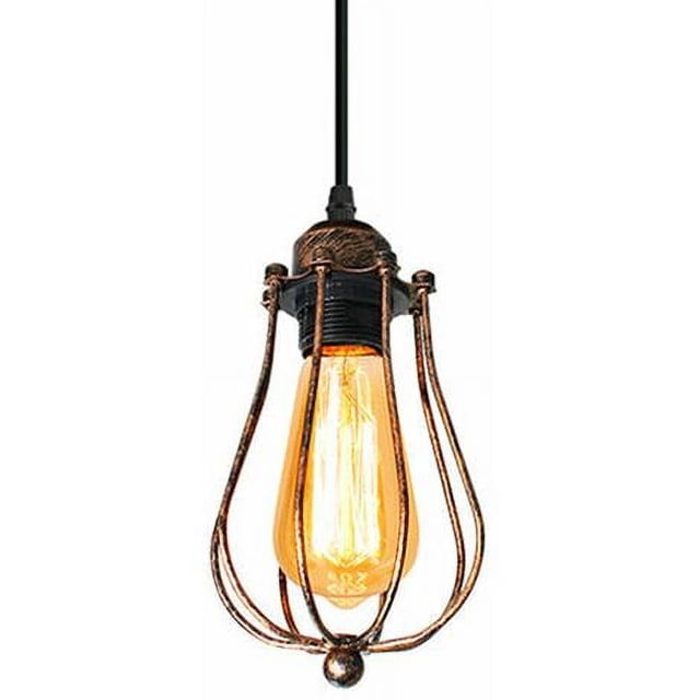 Lámpara colgante industrial vintage E27, luces retro para cafetería, hogar, loft, cocina, sala de estar y dormitorio de hotel (óxido)
