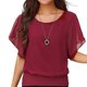 thumbnail image 1 of Pntutb - Blusa de gasa con manga corta, informal, suelta, para mujer Pntutb Pntutb-2002, 1 of 9
