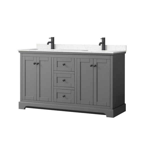 Wyndham Collection WCV232360DGBC2UNSMXX Avery 60" Free Standing Double Basin Vanity Set -