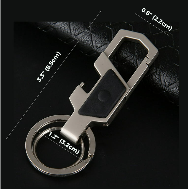 Zinc Alloy Key Chain 2 Pieces Black Silver Car Key Chain Metal Key Chain  Charm Business Key Chain Accessories Detachable Initial Key Ring for Men