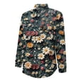 thumbnail image 7 of Endives Womens Cotton Shirt Art Printed Button Down Shirts Casual Womens Tops Long Sleeve Blouse, 7 of 7