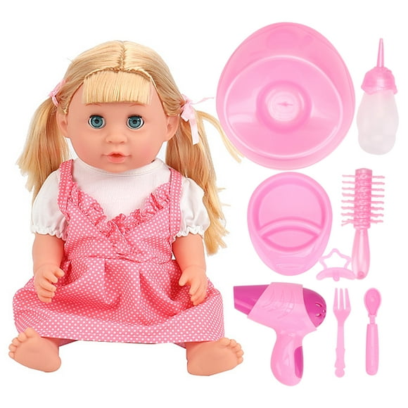 18inch Lifelike Doll Crying Talking Baby Doll with Different Sound Funny Feeding Accessories Preschool Toys Gift for Toddler Boys and Girls[SY011-4]