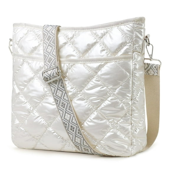 Bandolera acolchada EPEDAL24 para mujer de nailon blanquecino