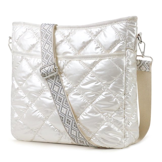 Bandolera acolchada EPEDAL24 para mujer de nailon blanquecino