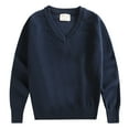 thumbnail image 4 of Staki Boys Long Sleeve Kids Boys Sweaters Holiday Sweater Crewneck Knit Pullover (Navy Blue,8-9 Years), 4 of 9