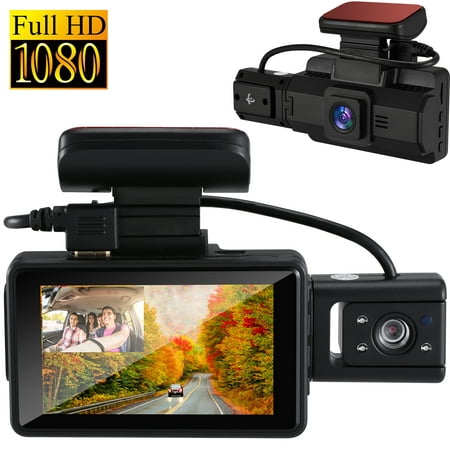 Reverse Camera Dash Cam with Parking Mode Dual Camera Dashcam Driving Recorder before and after Rotatable Abs