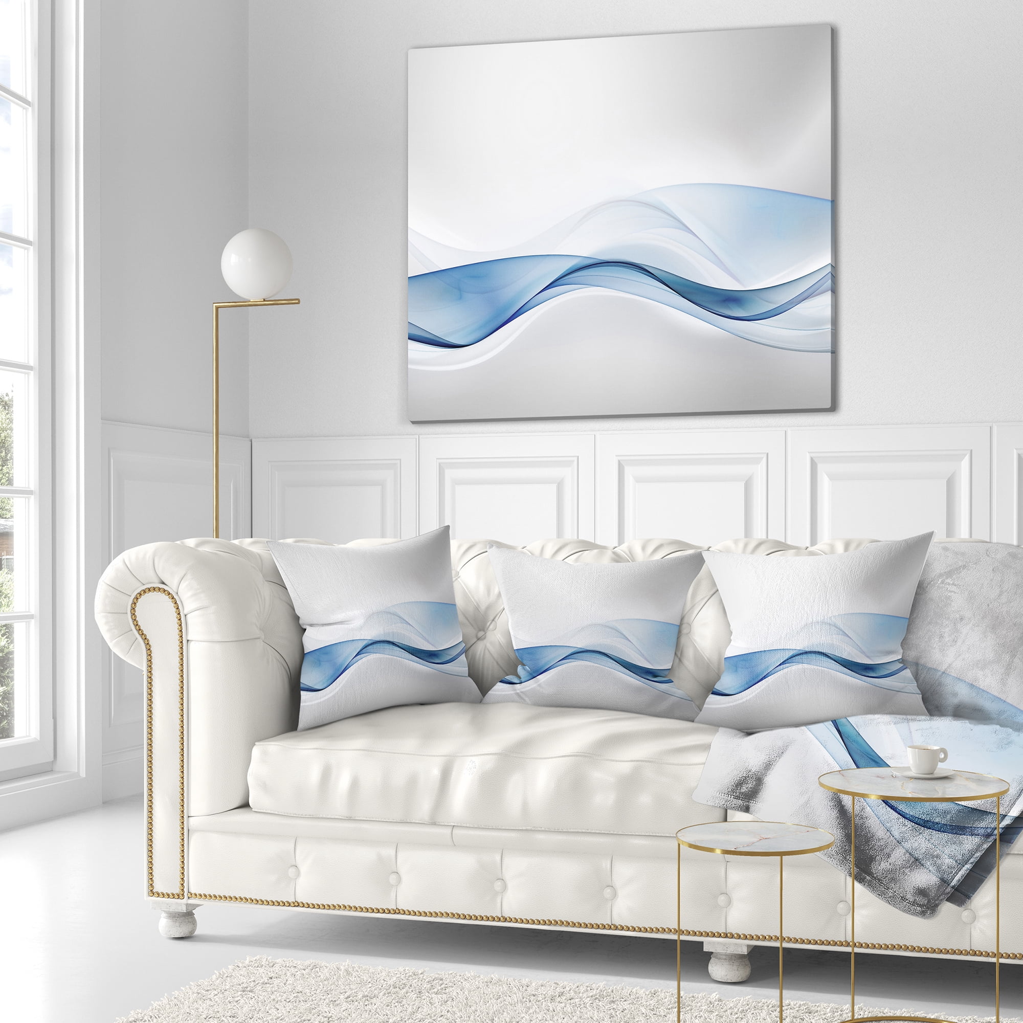 Designart 3D Wave of Water Splash - Abstract Throw Pillow - 18x18