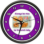 LUNCH LADY Wall Clock lunch server worker food grade school hair net gift