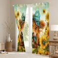 thumbnail image 3 of Homewish Cute Highland Cow Black Out Curtains,Farm Highland Cattle Curtains Pack of 2 (42x63 Each),Yellow Sunflower Blue Bow Tie Bedroom Curtains For Girl Boys,Ultra Soft Home Decor, 3 of 6