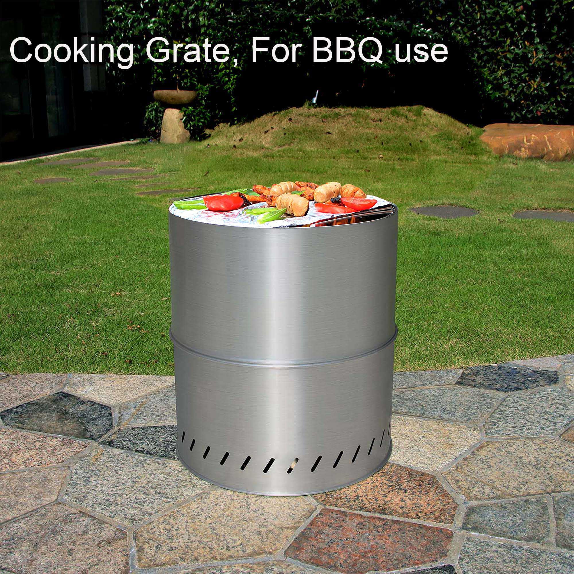 Aimee Lii 15" Smokeless Fire Pit Outdoor Wood Burning Portable Fire Pit Stainless Steel for Camping Bonfire, Outdoor Heating, Bonfire, and Picnic
