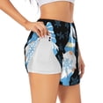thumbnail image 3 of Lsque Christmas Gnome Snowflake Printed Women's Running Shorts with Liner Pockets,Elastic Quick Dry Workout Athletic Gym Yoga Shorts,Womens High Waist Shorts-XX-Large, 3 of 9