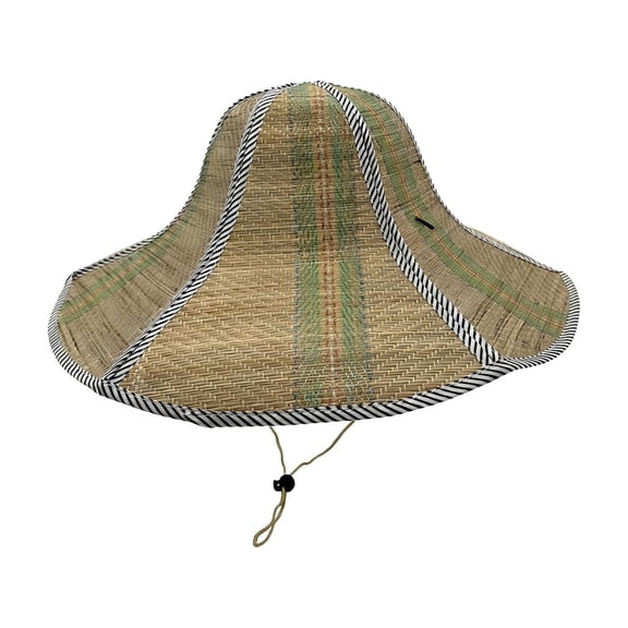 huayou Foldable Natural Straw Sun Hat, Ultra Wide Brim Breathable UV Protection Hat with Chin Strap for Gardening Farming and Outdoor Work